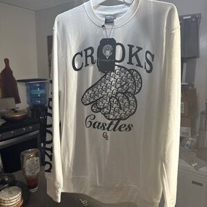 Crooks & Castles White Crewneck Sweater